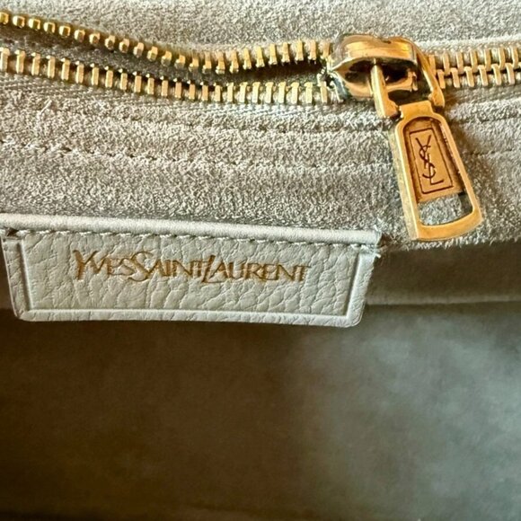 Yves Saint Laurent Muse Two Hand Bag Tote Bag Gray Beige - Picture 3 of 12